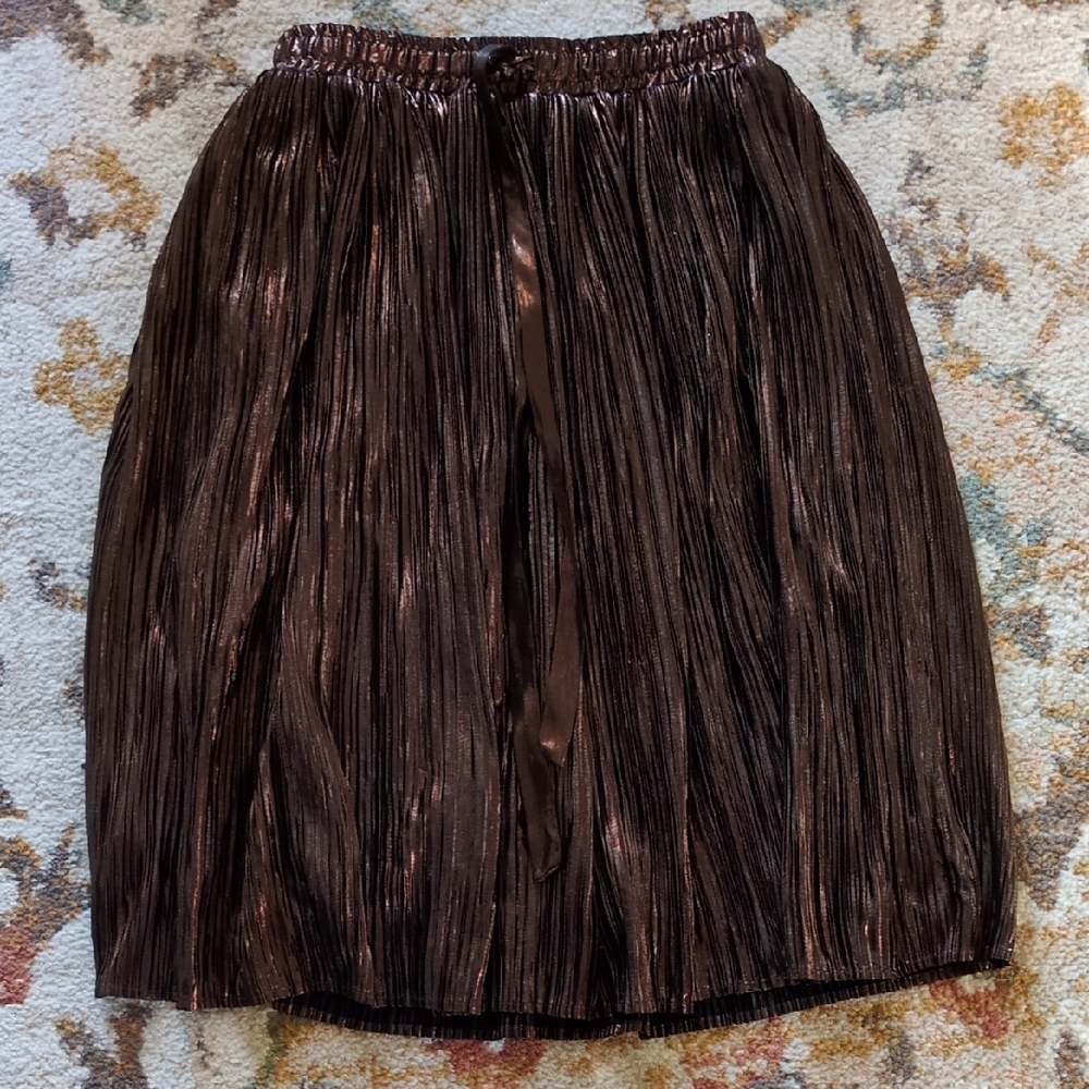 Modcloth Shimmering Brown Midi Skirt